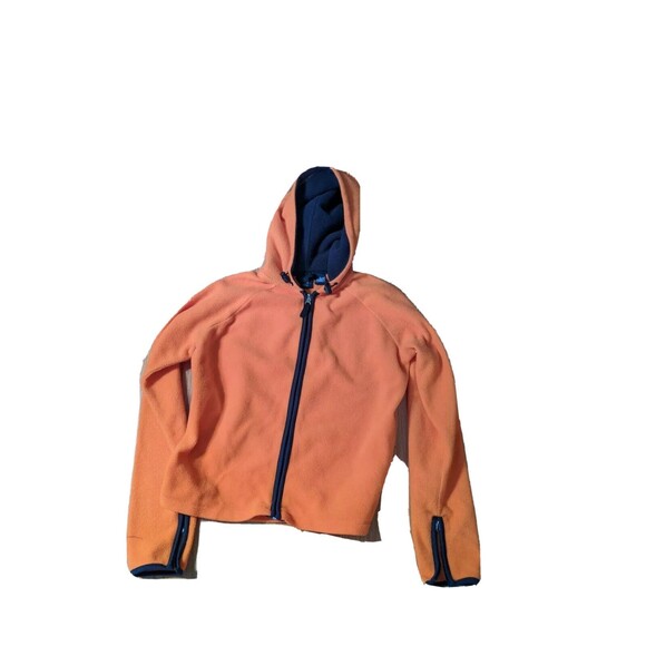 SO Other - SO Jacket Boys Large Orange Fleece Long Sleeve  with Zipper Hooded Navy  14 16